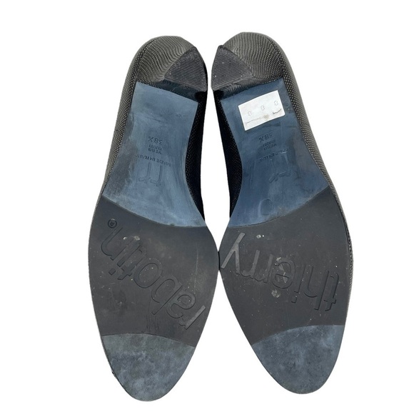 THIERRY RABOTIN STAMPED LIZARD LEATHER PEWTER MARY JANE RETRO BLOCK HEELS - Picture 3 of 16